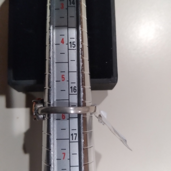 $10💎🎁NEW💥 925 S/S Size 6 Oval Imperial Topaz CZ/ Marcasite Baguette ring💍 - Picture 10 of 11